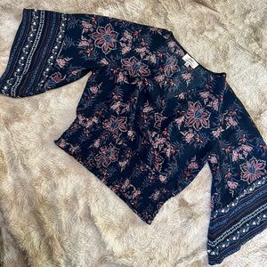 Twine & String Floral Crop Top